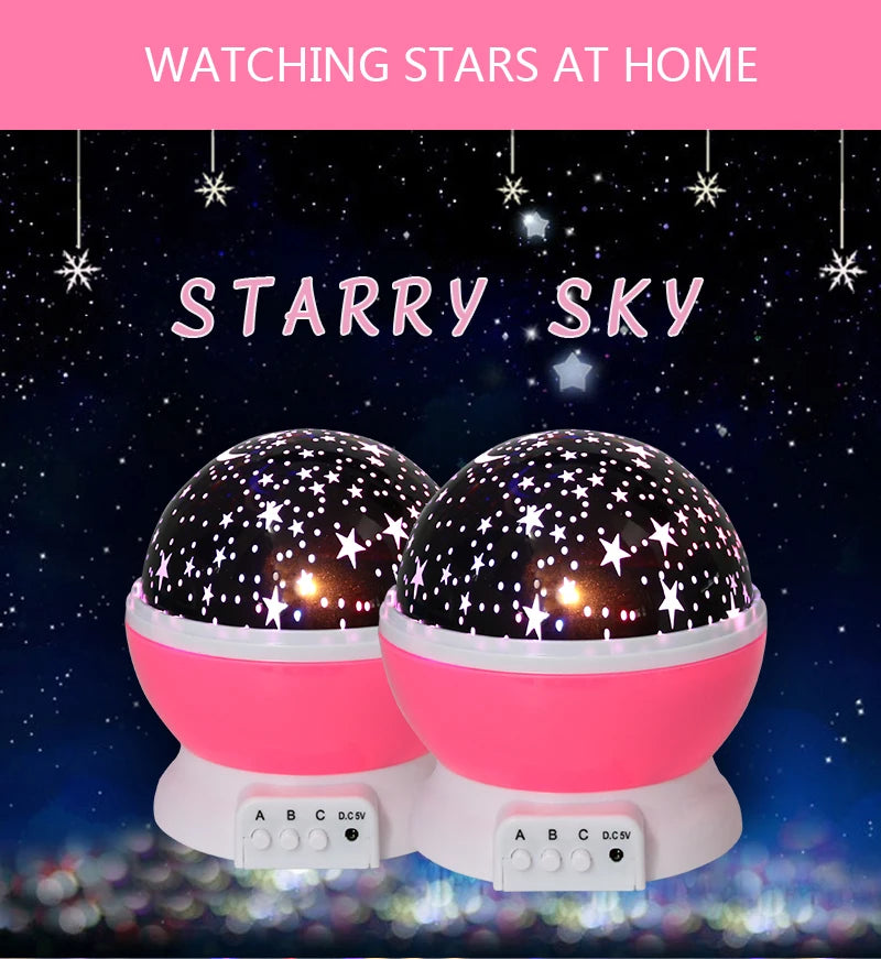 Novelty Luminous Toys Romantic Starry Sky LED Night Light Projector Battery USB Night Light Creative Birthday Toys For Children