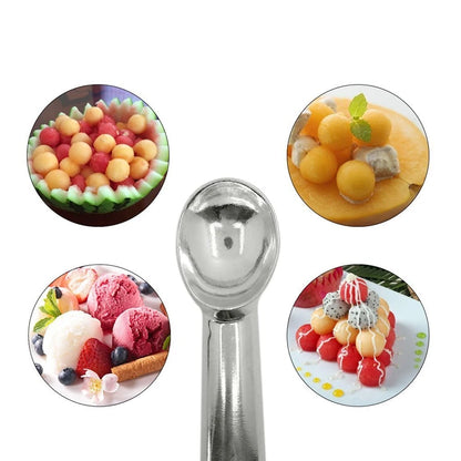 LMETJMA Nonstick Anti-Freeze Ice Cream Scoop Aluminum Ice Cream Spoon Melon Ball Cookie Dough Scoop Ice Cream Tools KC0080