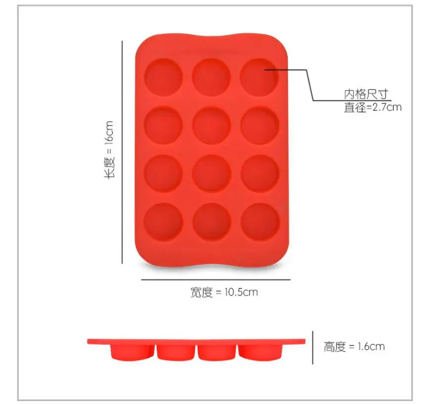 12 Grid Silicone Chocolate Jelly Mold Tray Creative Star/Heart/Round Shaped Ice Cube Cake Mold Jelly Pudding Mold