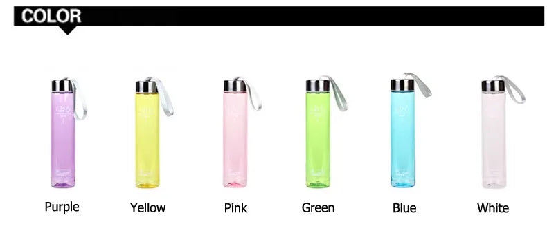 Creative Candy Color Portable Leak-proof Water Bottles Frosted Sport Unbreakable Plastic Lemon Juice Storage Bottle Drinkware