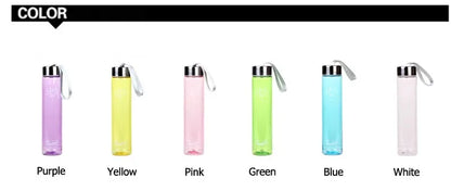 Creative Candy Color Portable Leak-proof Water Bottles Frosted Sport Unbreakable Plastic Lemon Juice Storage Bottle Drinkware