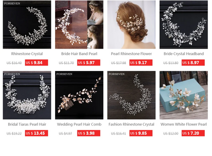 Flower Headband Wedding Hair Accessories Rhinestone Flower Bridal Tiara Headband Hair Comb Hairpins Wedding Hair Jewelry