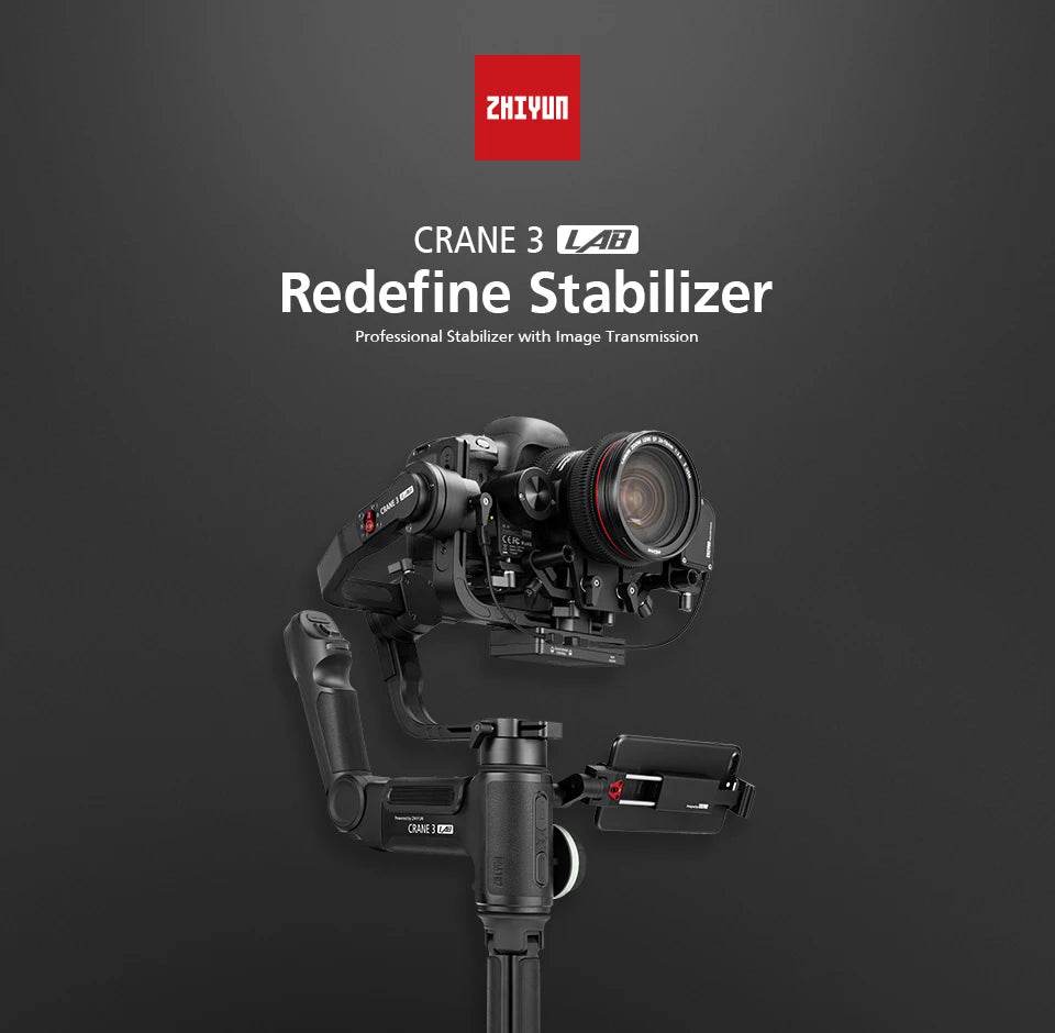 ZHIYUN Official Crane 3 LAB 3-axis handheld gimbal stabilizer, wireless 1080P image transmission zoom and focus control for SLR - MarvelouStoree