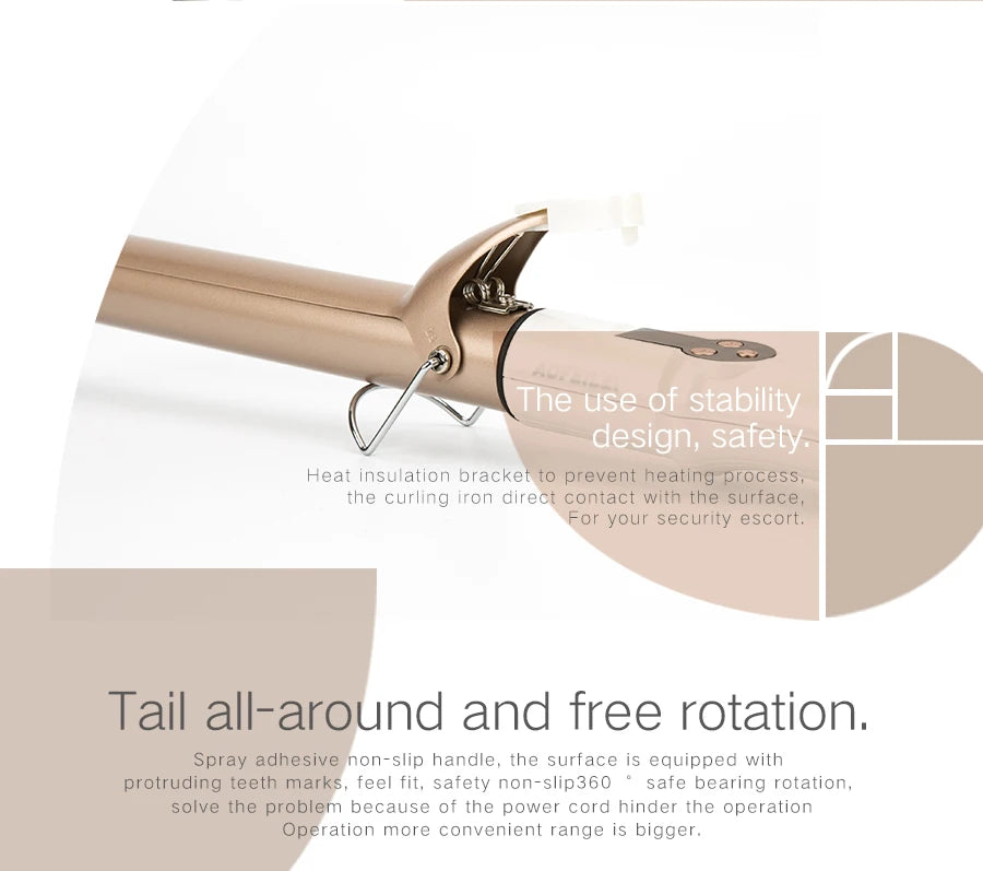 2023 New Real Electric Professional Ceramic Hair Curler Lcd Curling Iron Roller Curls Wand Waver Fashion Styling Tools