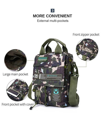 Men's Bag Messenger Bag Male Waterproof Nylon Camouflage Satchel Over the Shoulder Crossbody Bags Handbag Mini Briefcase XA99WC - MarvelouStore