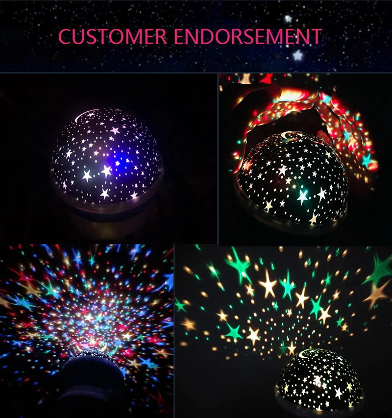 Novelty Luminous Toys Romantic Starry Sky LED Night Light Projector Battery USB Night Light Creative Birthday Toys For Children