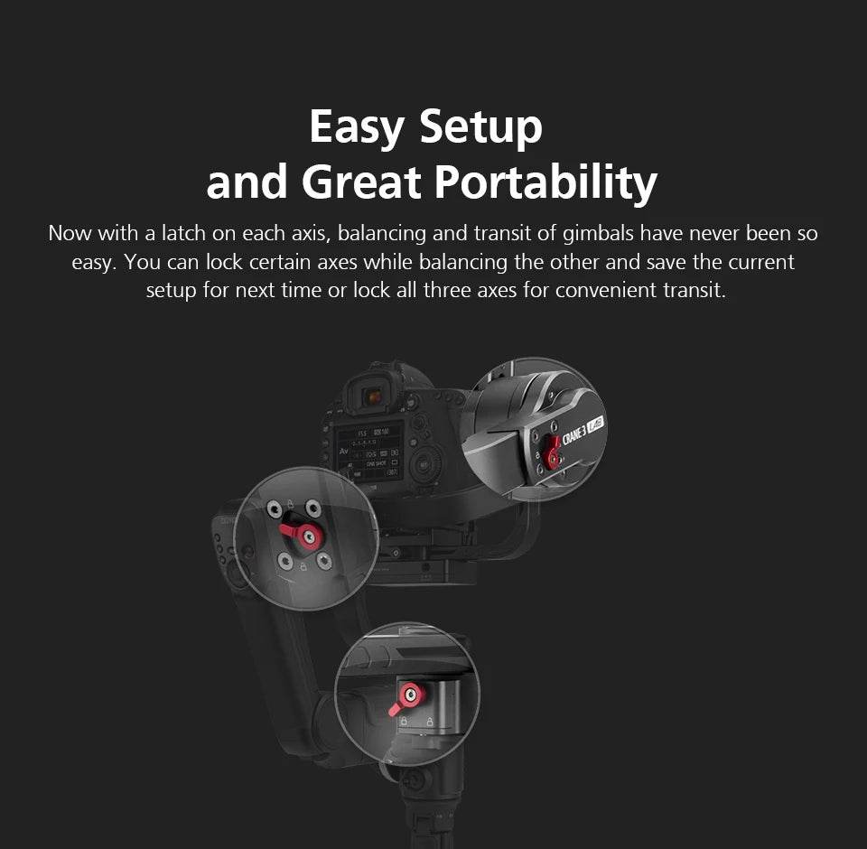 ZHIYUN Official Crane 3 LAB 3-axis handheld gimbal stabilizer, wireless 1080P image transmission zoom and focus control for SLR - MarvelouStoree