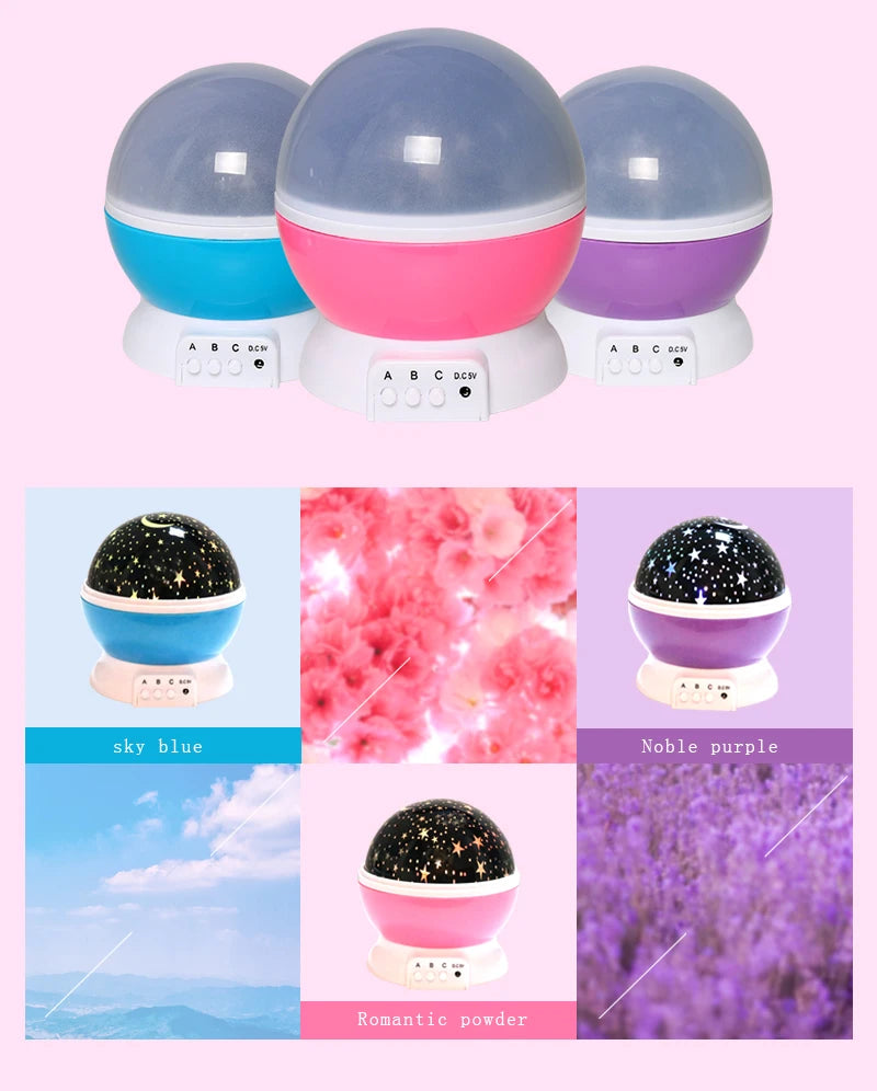 Novelty Luminous Toys Romantic Starry Sky LED Night Light Projector Battery USB Night Light Creative Birthday Toys For Children