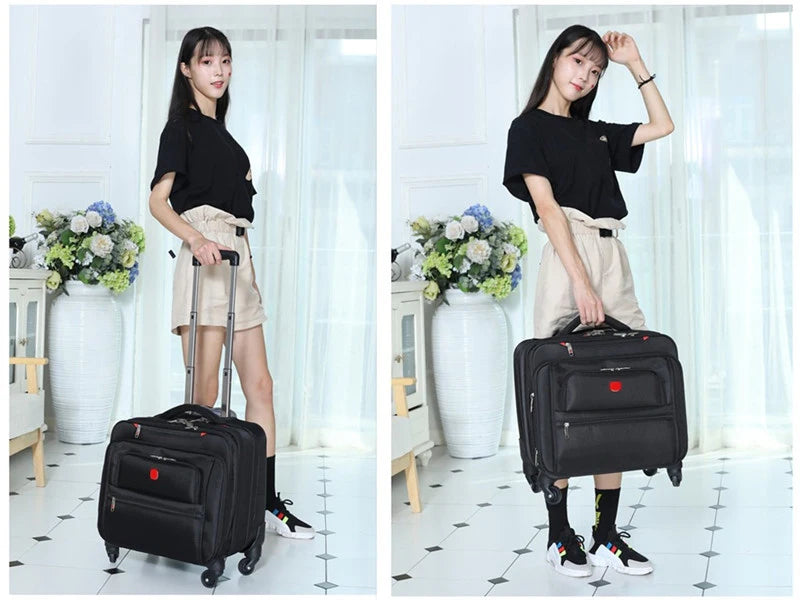 New Business Oxford Rolling Luggage Casters 18 inch Men Multifunction Carry On Wheels Suitcase Trolley Bag vs Travel Bag Trunk