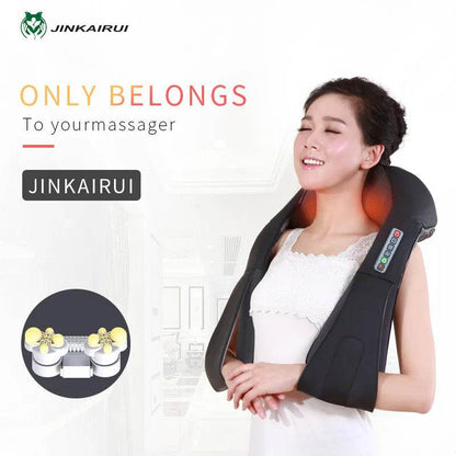 Shiatsu Neck Back Massagem with Heat Deep Kneading Massager Shoulders Legs Foot Full Body Portable Electric Massager Home Office