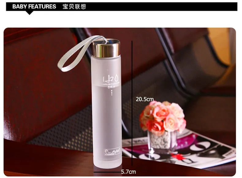 Creative Candy Color Portable Leak-proof Water Bottles Frosted Sport Unbreakable Plastic Lemon Juice Storage Bottle Drinkware