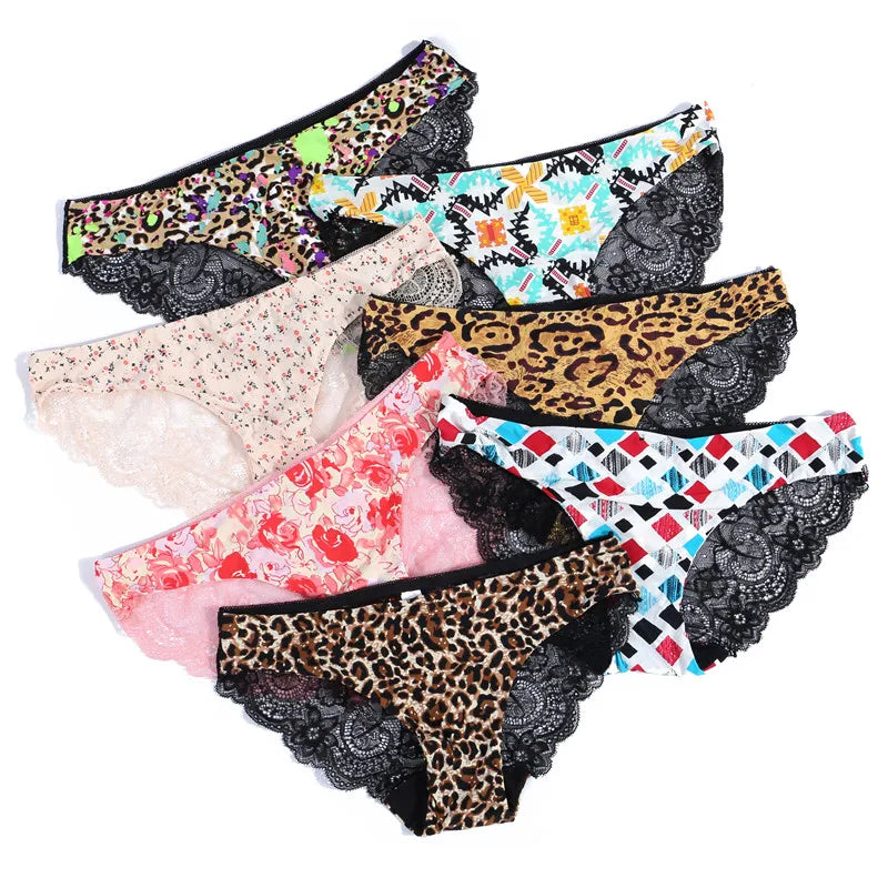 Women Lace Panties Seamless Cotton Panty Hollow Out Briefs Cozy Breathable Lingerie Ladies Thong Plus Size 1pcs Underwear