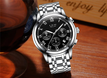 Relojes Hombre 2022 LIGE New Watches Men Luxury Brand Chronograph Male Sport Watches Waterproof Stainless Steel Quartz Men Watch