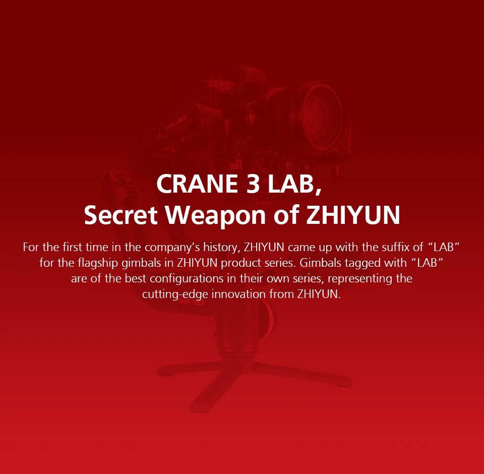 ZHIYUN Official Crane 3 LAB 3-axis handheld gimbal stabilizer, wireless 1080P image transmission zoom and focus control for SLR - MarvelouStoree