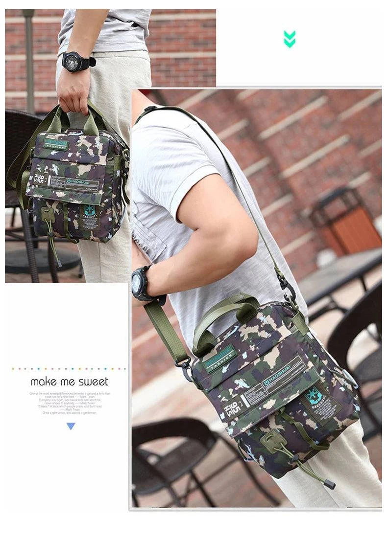 Men's Bag Messenger Bag Male Waterproof Nylon Camouflage Satchel Over the Shoulder Crossbody Bags Handbag Mini Briefcase XA99WC - MarvelouStore