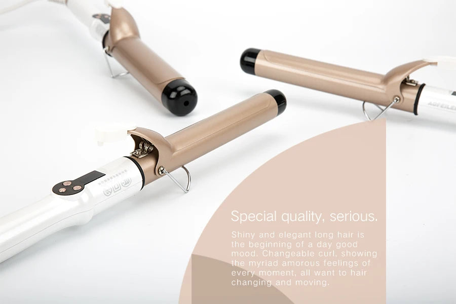 2023 New Real Electric Professional Ceramic Hair Curler Lcd Curling Iron Roller Curls Wand Waver Fashion Styling Tools