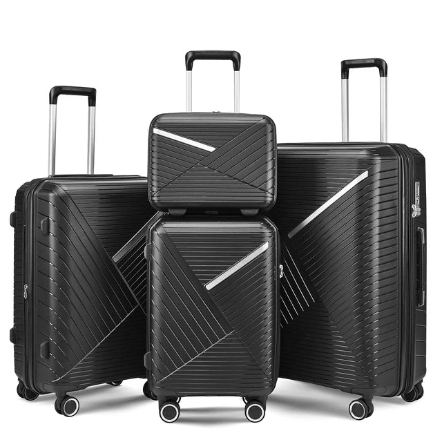 HUFAUT Luggage Sets 4 Piece, Hard Shell Lightweight Carry on Expandable Suitcase with Spinner Wheels Travel Set TSA Lock