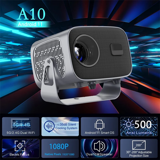 HY310 HD High Brightness Smart Projector 4K Android 11 1080*720P 390ANSI 2.4G&5G BT5.2 H713 Home Theater Portable LED Projector