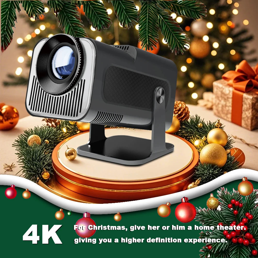 HY320 MINI Newly 720P Android 11 4K Projector 320ANSI Wifi6 BT5.0 Cinema Outdoor Portable 180° Rotable Projector For Switch