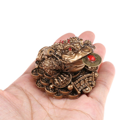 Feng Shui Toad Money LUCKY Fortune Wealth Chinese Golden Frog Toad Coin Home Office Decoration Tabletop Ornaments Lucky Gifts