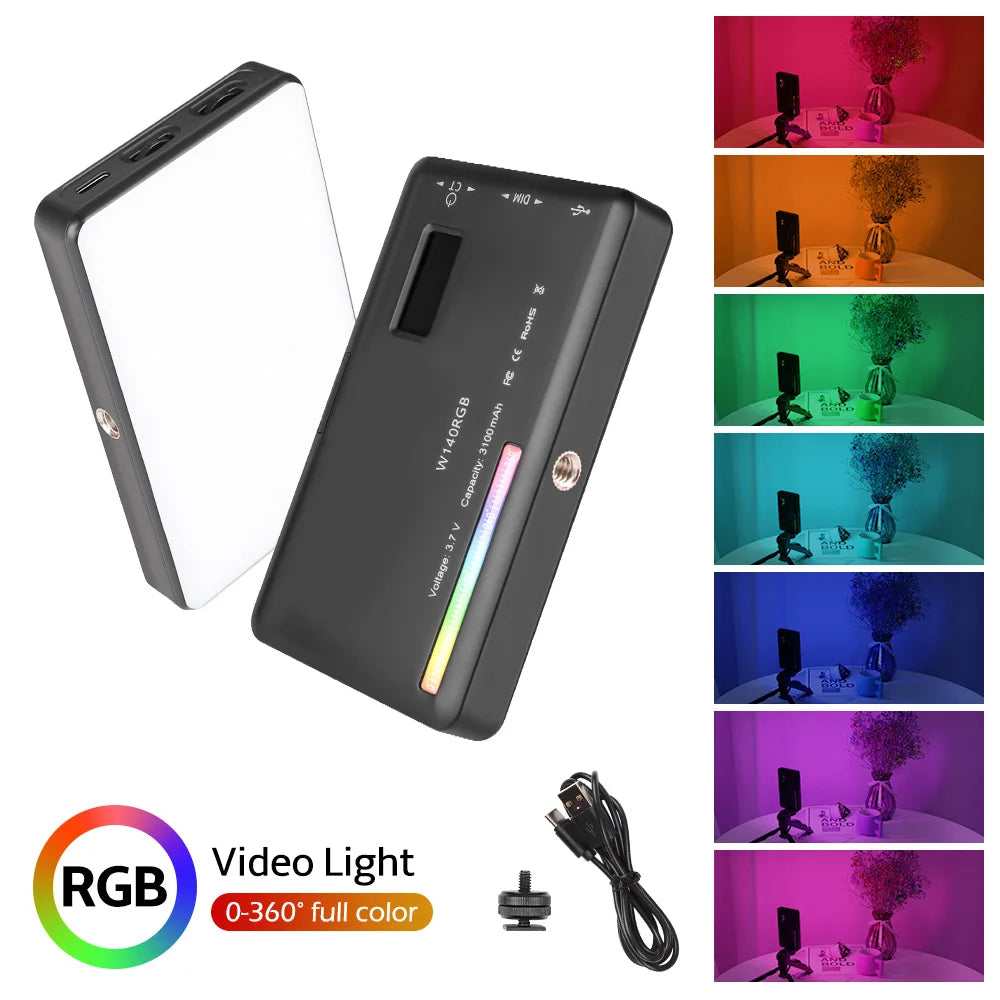 SH RGB Video Light LED Panel Lamp Camera Light 3100mAh Battery Dimmable 2500K-9000K Photo Lighting Studio for Youtube Tik tok