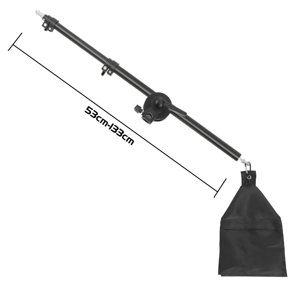 Studio Photo Telescopic Boom Arm Top Light Stand With Sandbag for Speedlite /Mini Flash Strobe /Softbox/LED Video