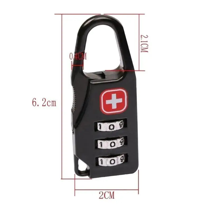 Portable Alloy Mini Lock Padlock Outdoor Travel Luggage Zipper Backpack Handbag Safe Anti-theft Combination Code Number Lock