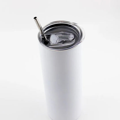 USA Warehouse In Stock 20oz 30oz Sublimation Blanks Straight Skinny Tumbler Double  Wall S Steel  With Lid And Metal Straw