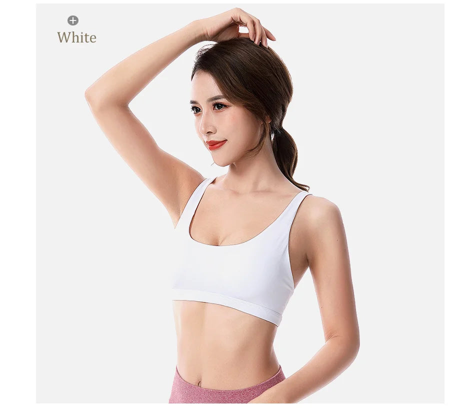 Fitness Sports Bra for Women Push Up Wirefree Padded Crisscross Strappy Running Gym Training Workout Yoga Underwear Crop Tops