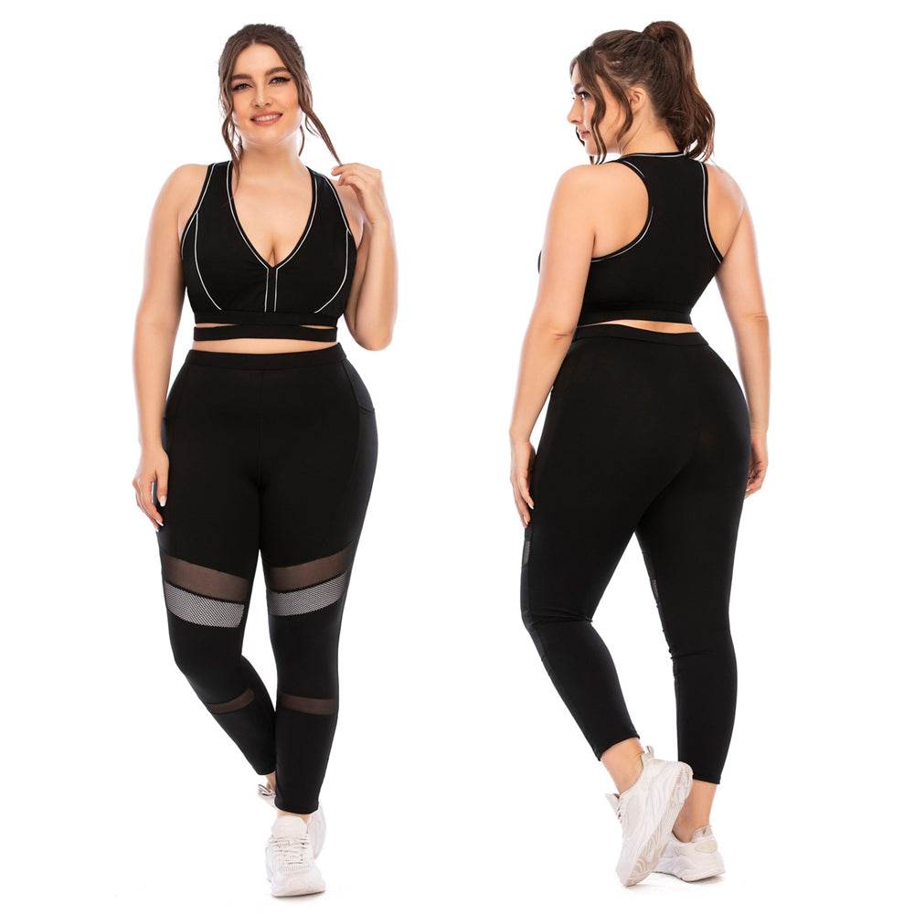 Yoga Sets Women&#39;s 2 Piece Set Leggings + Elastic Sports Bras Women Gym Clothing Fitness Sportswear Workout Seamless Sports Suits - MarvelouStoree