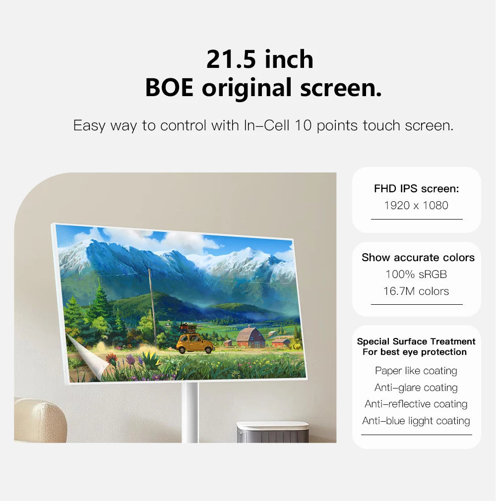 Smart Tv 21.5 27 32 Inch Smart Screen Touch Screen Portable Tv Movable Rechargeable Incell touch smart wireless casting tv