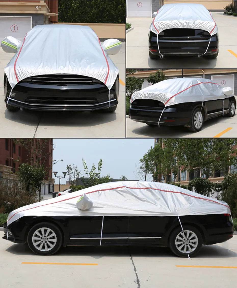 Universal Half Car Cover Waterproof Outdoor Cover Oxford Sun Rain Uv Protection Dustproof Snowproof Car Body Cover for SUV Sedan - MarvelouStoree