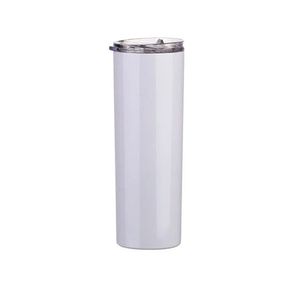 USA Warehouse In Stock 20oz 30oz Sublimation Blanks Straight Skinny Tumbler Double  Wall S Steel  With Lid And Metal Straw