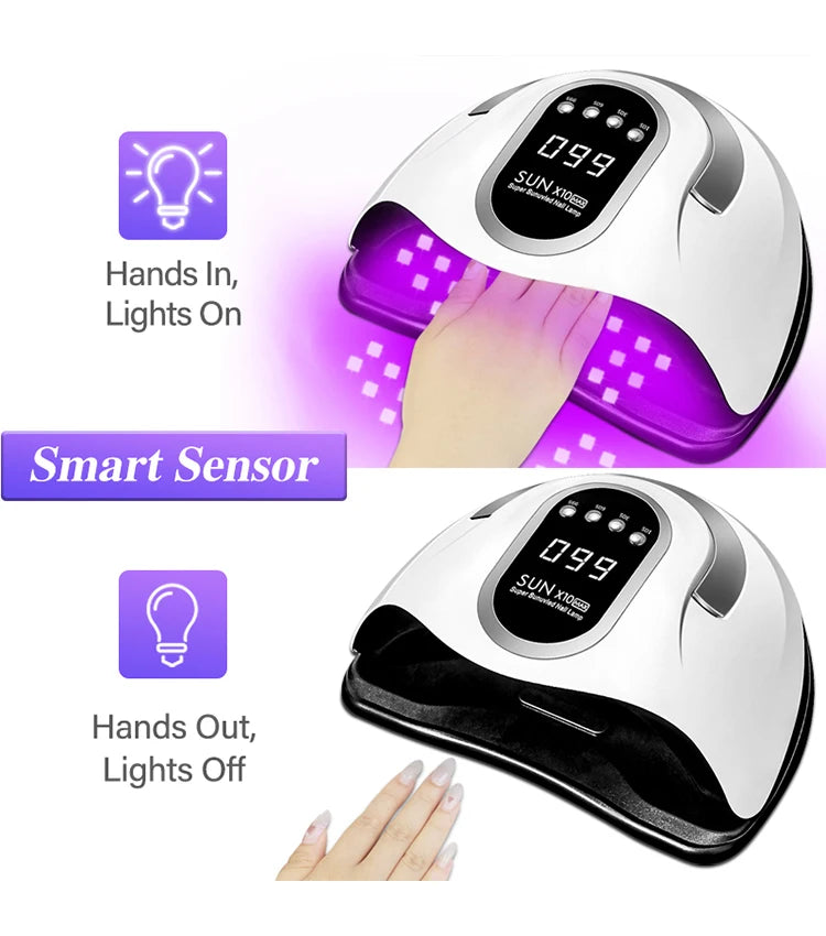 66LEDs Powerful UV LED Nail Dryer For Drying Nail Gel Polish Portable Design With Large LCD Touch Screen Smart Sensor Nail Lamp