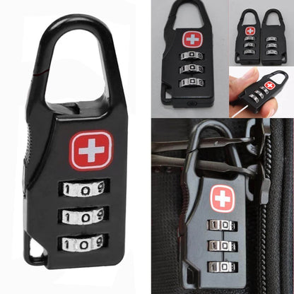 Portable Alloy Mini Lock Padlock Outdoor Travel Luggage Zipper Backpack Handbag Safe Anti-theft Combination Code Number Lock