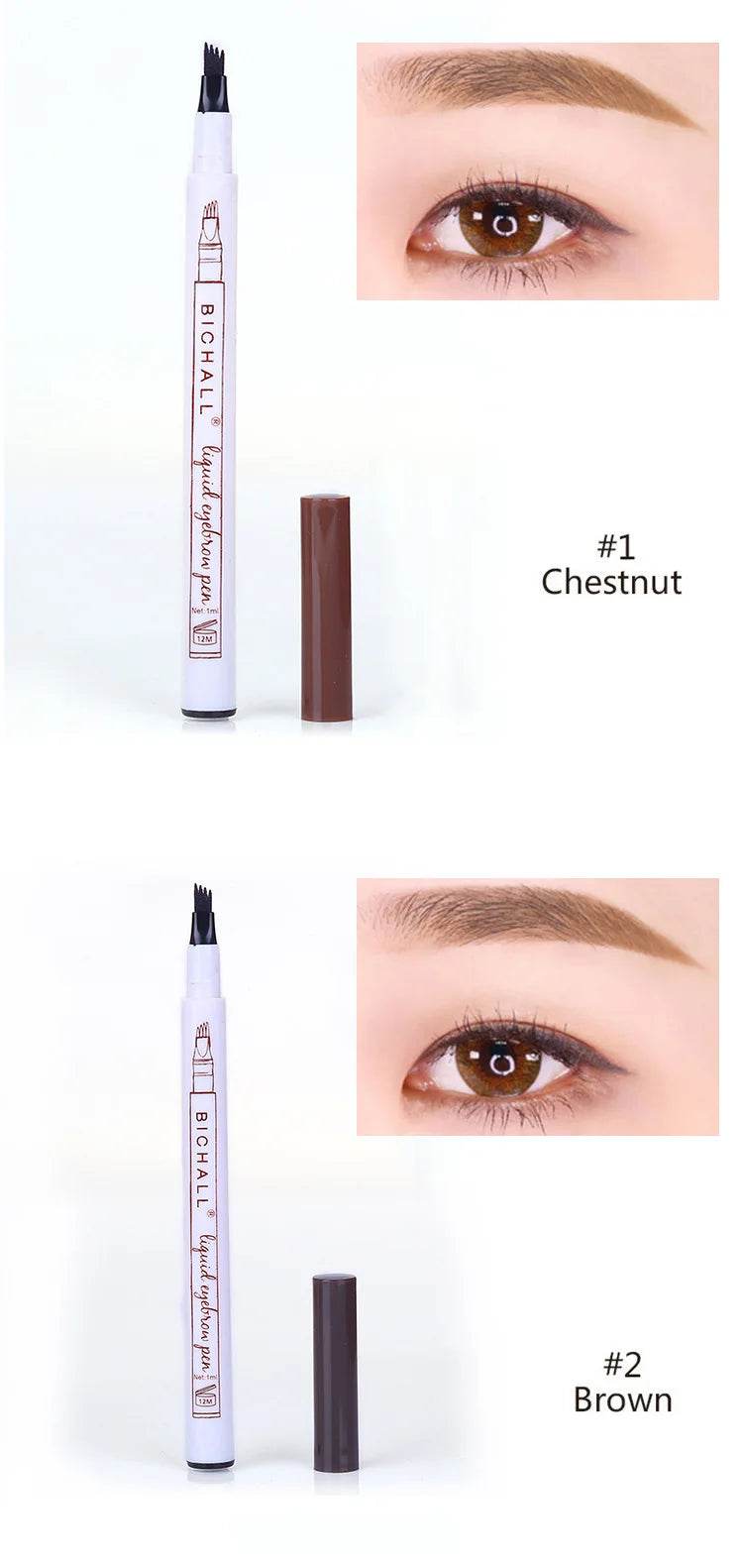 4D Microblading Eyebrow Pen 4 Forks Tip Eyebrow Tattoo Pencil Long Lasting Fine Sketch Liquid Eye Brow Make Up - MarvelouStoree