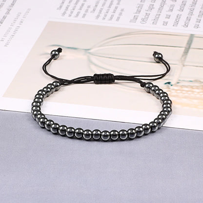 Trendy Copper Beads Bracelets 5mm Handmade Adjustable Braided Strand Bangles for Women Men Yoga Healing Fashion Jewelry Pulseira