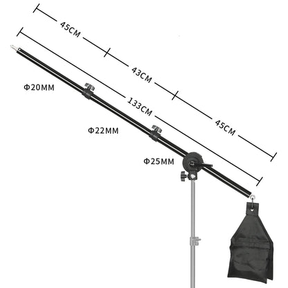 Studio Photo Telescopic Boom Arm Top Light Stand With Sandbag for Speedlite /Mini Flash Strobe /Softbox/LED Video