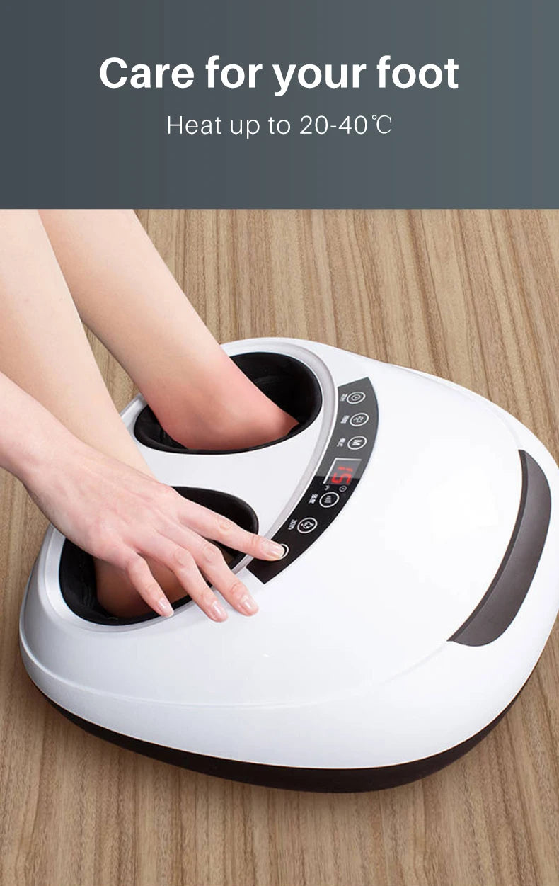 Jinkairui 220V Electric Antistress 3D Shiatsu Kneading Air Pressure Foot Massager Machine Care Infrared With Heating  Roller