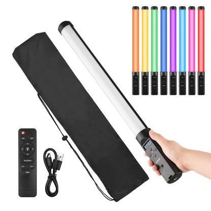 Marveloustoree Handheld RGB Tube Light LED Video Light Wand 3200K-5500K Dimmable 9 Colorful Lighting Effects  with Remote Control