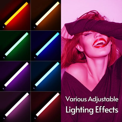 Marveloustoree Handheld RGB Tube Light LED Video Light Wand 3200K-5500K Dimmable 9 Colorful Lighting Effects  with Remote Control