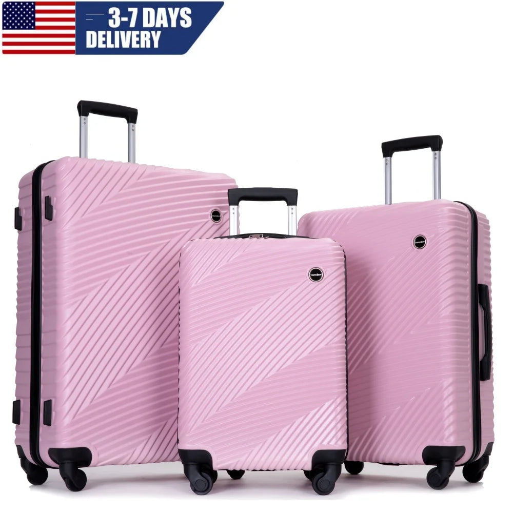 Hardshell Luggage Set,3 Piece Hardside Suitcases with Spinner Wheel,Lightweight Carry-on luggage 20" 24" 28"