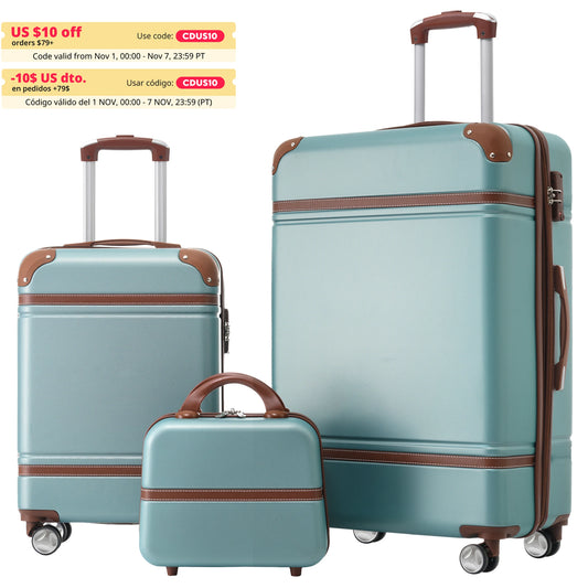 Hardshell Luggage Sets 3 Pieces 20"+28" Luggages and Cosmetic Case Spinner Suitcase with TSA Lock Lightweight