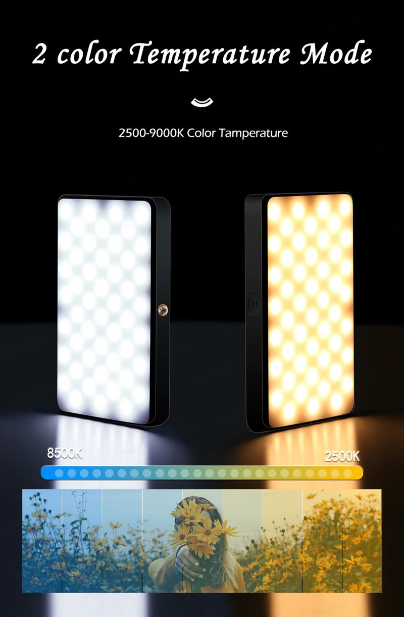 SH RGB Video Light LED Panel Lamp Camera Light 3100mAh Battery Dimmable 2500K-9000K Photo Lighting Studio for Youtube Tik tok