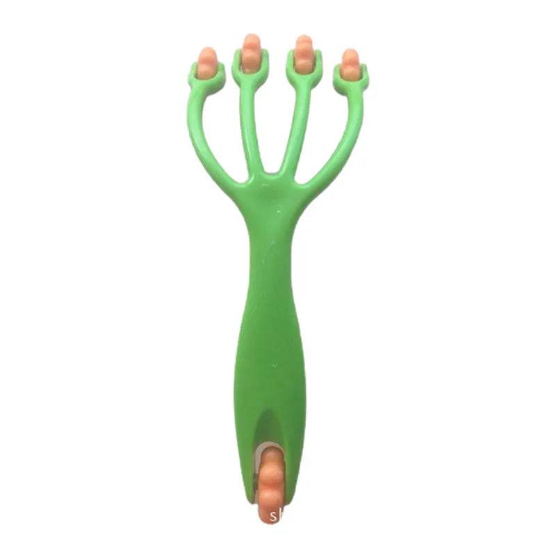 Hand-held Full-body Relaxation Massage Comb Four-claw Roller Head Scalp Neck Foot Massage Relaxation Health Tool