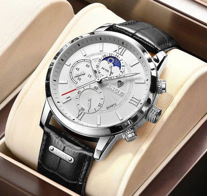 New LIGE Men's Watches Top Brand Luxury Men Wrist Watch Man Leather Quartz Watch Sports Waterproof Male Clock Relogio Masculino - MarvelouStore