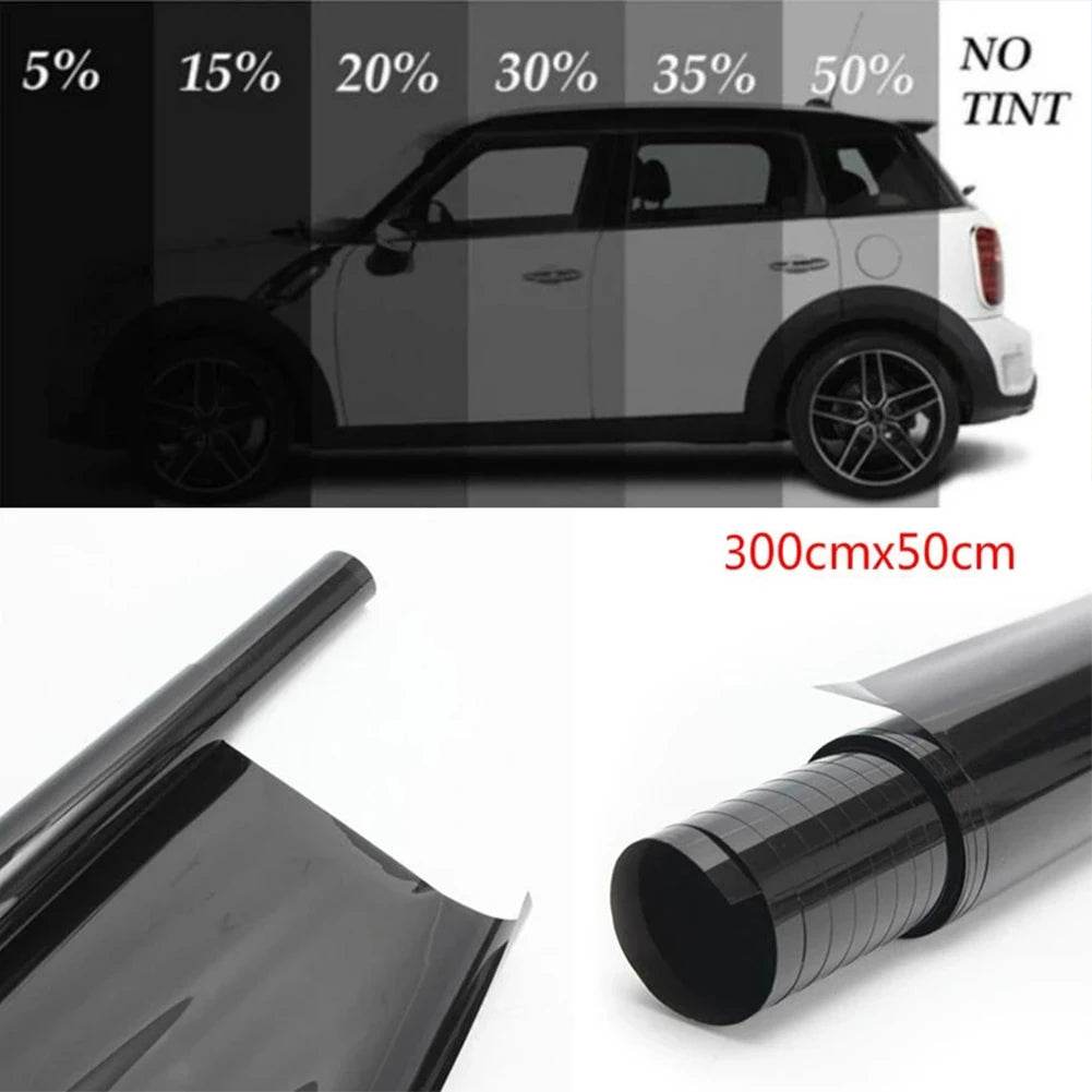 3M*50cm Black Car Window Foils Tint Tinting Film Roll Auto Home Window Glass Restroom Summer Solar UV Protector Sticker Films - MarvelouStoree