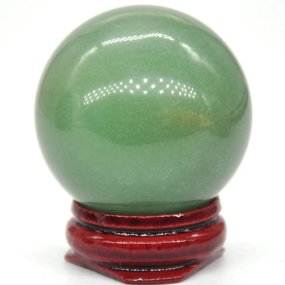 40mm Green Aventurine Quartz Crystal Shpere Healing Stone Natural Reiki Gemstone Massage Ball Decoration With Stand