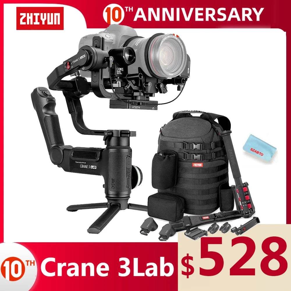 ZHIYUN Official Crane 3 LAB 3-axis handheld gimbal stabilizer, wireless 1080P image transmission zoom and focus control for SLR - MarvelouStoree