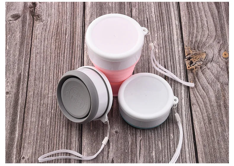 200Ml Silicone Folding Glass Camping Travel Mug Portable Telescopic Coffee Cup Outdoor Water Cup Folding Water Bottle Drinkware